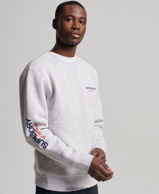 Code Sportswear Crew Sweatshirt Men Grey Clothing Superdry 66N8N513