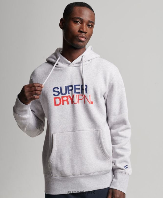 Code Sportswear Hoodie Men Grey Clothing Superdry 66N8N495