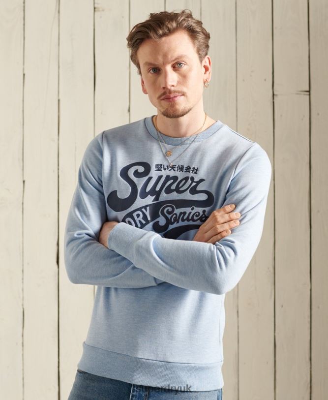 Collegiate Crew Neck Sweatshirt Men Blue Clothing Superdry 66N8N870