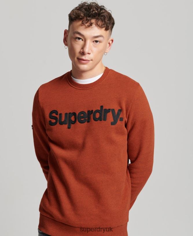 Core Logo Classic Crew Sweatshirt Men Orange Clothing Superdry 66N8N592