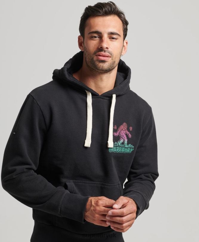 Into The Woods Graphic Hoodie Men Dark Grey Clothing Superdry 66N8N586