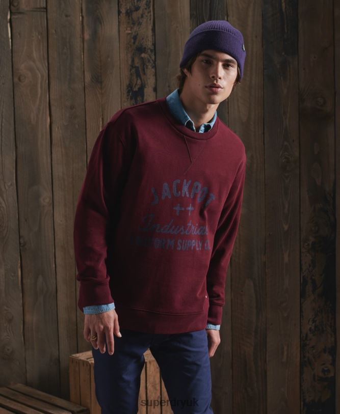 Limited Edition Dry Graphic Sweatshirt Men Red Clothing Superdry 66N8N5236