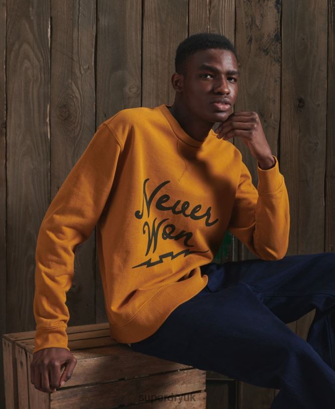 Limited Edition Dry Graphic Sweatshirt Men Yellow Clothing Superdry 66N8N5235