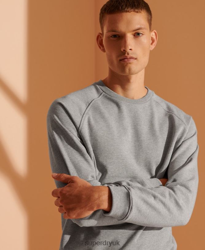 Limited Edition Organic Cotton Sweatshirt Men Light Grey Clothing Superdry 66N8N5220