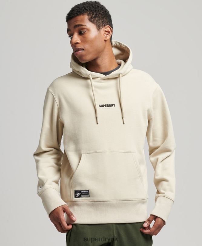 Micro Logo Hoodie Men Beige Clothing Superdry 66N8N5997