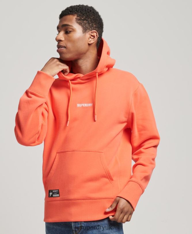 Micro Logo Hoodie Men Coral Clothing Superdry 66N8N6012