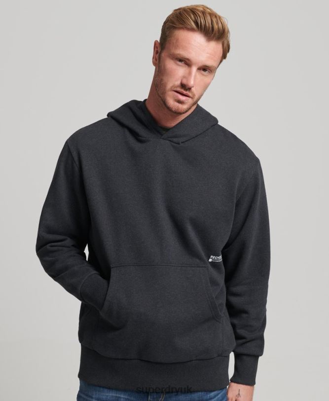 Micro Mid Hoodie Men Black Clothing Superdry 66N8N5008