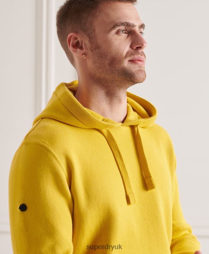 Organic Cotton Essential Hoodie Men Yellow Clothing Superdry 66N8N5317