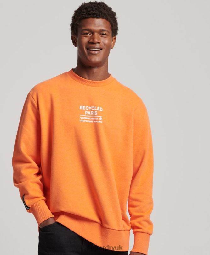 Recycled City Crew Sweatshirt Men Orange Clothing Superdry 66N8N830