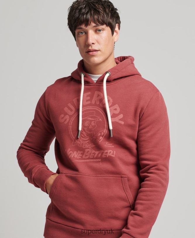 Sign Writer Hoodie Men Red Clothing Superdry 66N8N5137