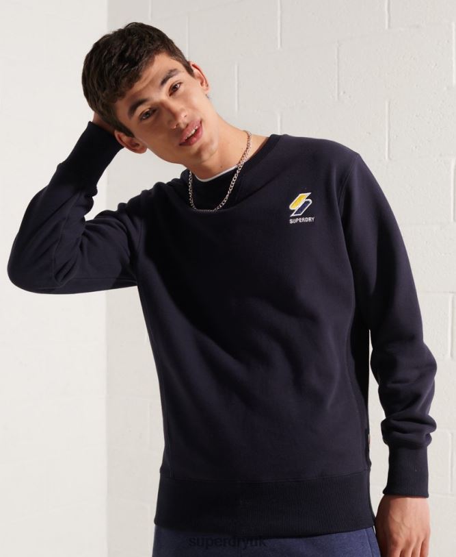 Sportstyle Essential Crew Neck Sweatshirt Men Navy Clothing Superdry 66N8N5209