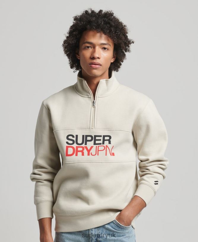 Sportswear Half Zip Sweatshirt Men Beige Clothing Superdry 66N8N726