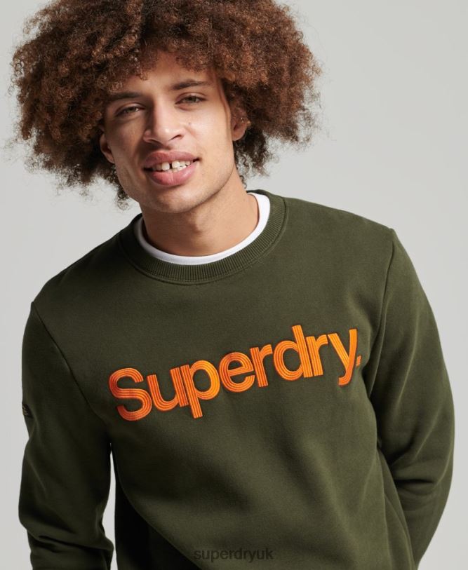 Vintage Classic Crew Sweatshirt Men Green Clothing Superdry 66N8N5149