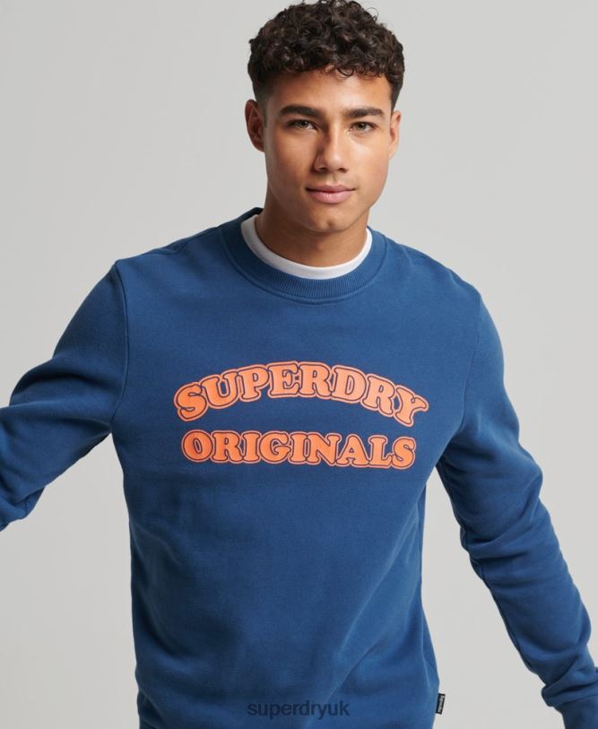 Vintage Cooper Classic Crew Sweatshirt Men Navy Clothing Superdry 66N8N693
