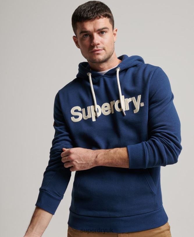 Vintage Core Logo Classic Hoodie Men Blue Clothing Superdry 66N8N629