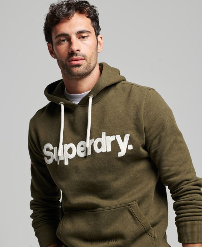 Vintage Core Logo Classic Hoodie Men Green Clothing Superdry 66N8N659