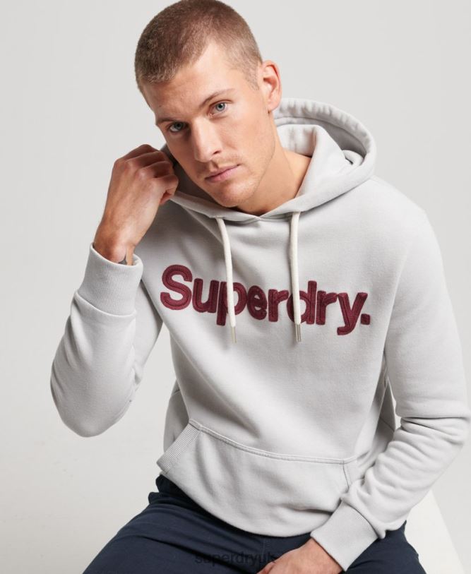 Vintage Core Logo Classic Hoodie Men Grey Clothing Superdry 66N8N531