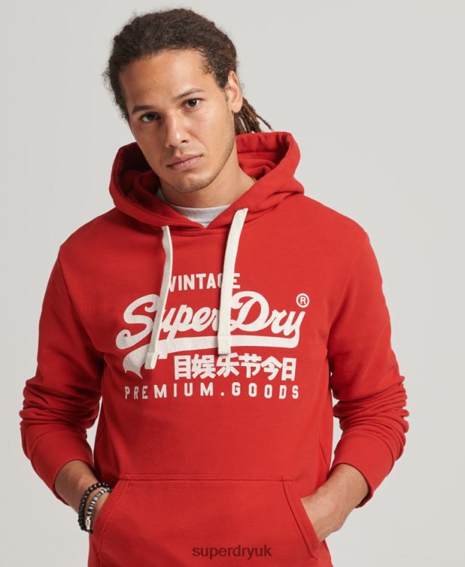 Vintage Logo Heritage Hoodie Men Red Clothing Superdry 66N8N854