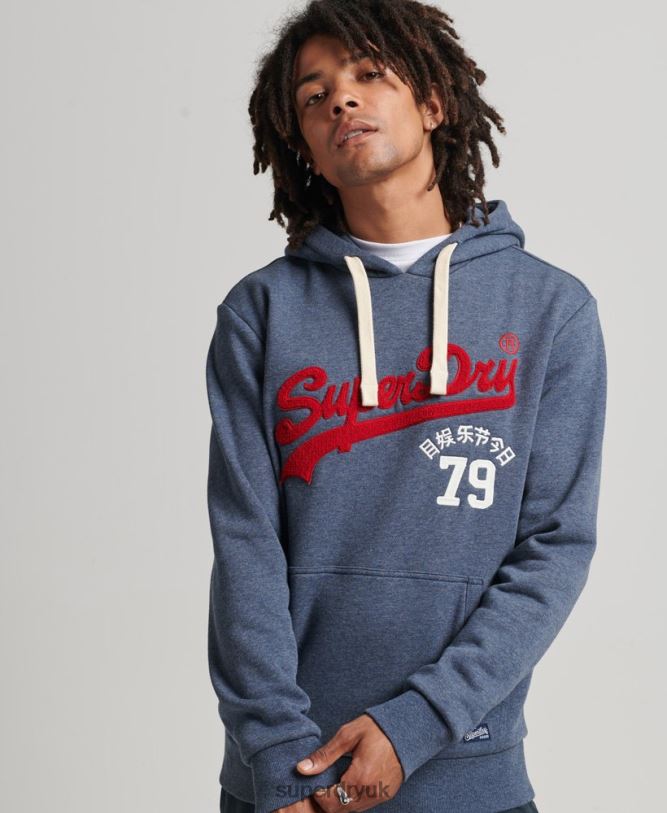 Vintage Logo Interest Hoodie Men Navy Clothing Superdry 66N8N5023