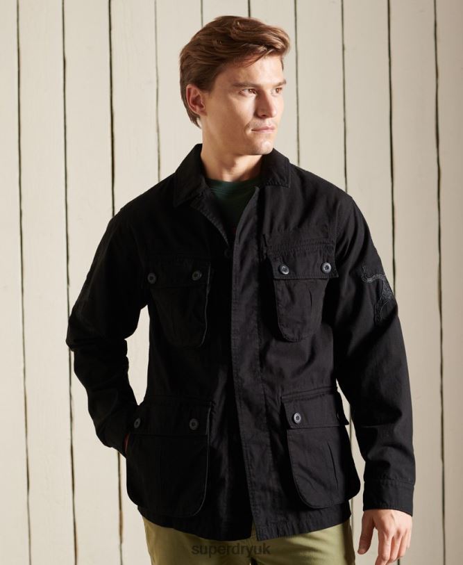 Chinese New Year Tropical Combat Jacket Men Black Clothing Superdry 66N8N4484