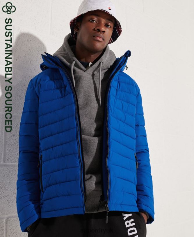 Hooded Fuji Jacket Men Blue Clothing Superdry 66N8N4704