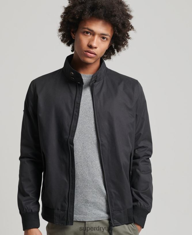 Iconic Harrington Jacket Men Black Clothing Superdry 66N8N4611