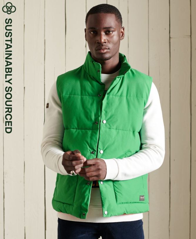 Mountain Gilet Men Green Clothing Superdry 66N8N1176