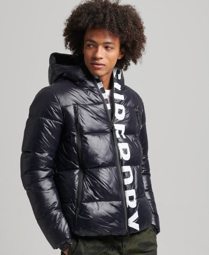 Mountain Hooded Alpine Jacket Men Black Clothing Superdry 66N8N986