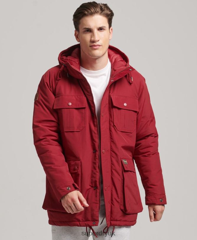 Mountain Padded Parka Jacket Men Red Clothing Superdry 66N8N1064