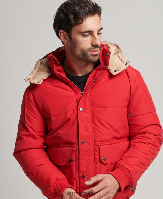 Mountain Puffer Jacket Men Red Clothing Superdry 66N8N4685