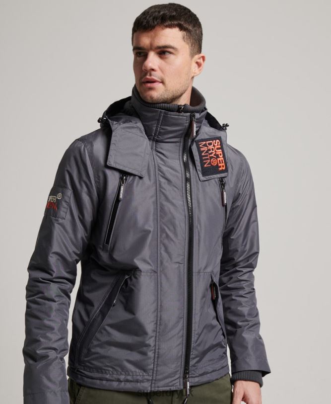 Mountain SD Windcheater Jacket Men Dark Grey Clothing Superdry 66N8N946