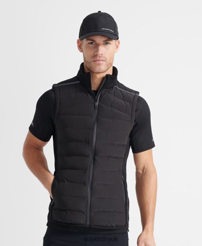 Run Adaptable Gilet Men Black Clothing Superdry 66N8N4609
