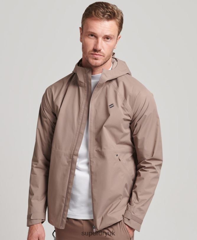 Waterproof Jacket Men Brown Clothing Superdry 66N8N4723