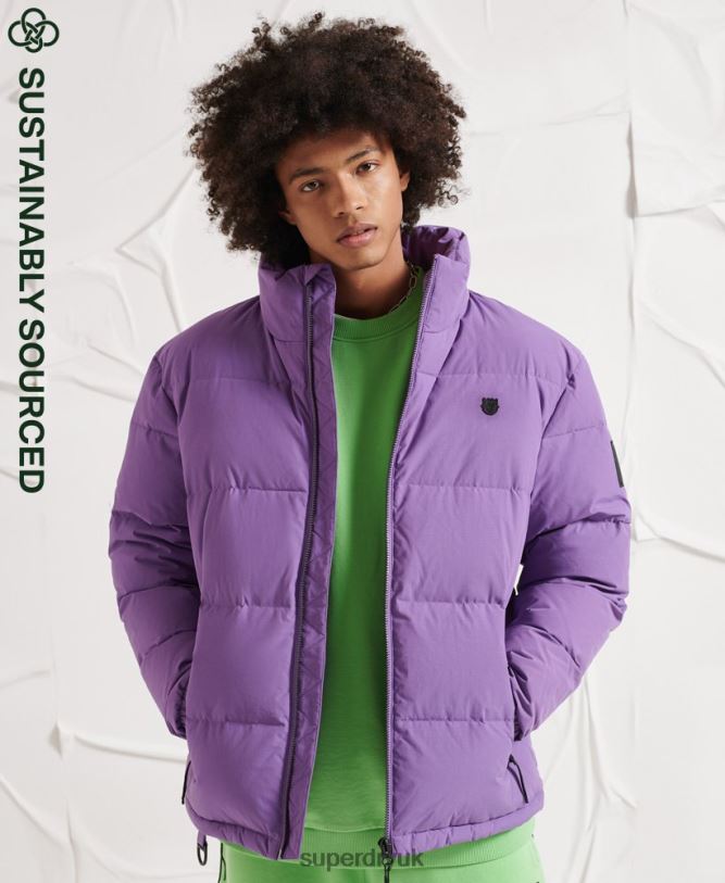 Yama-No-Kami Down Puffer Jacket Men Purple Clothing Superdry 66N8N4629