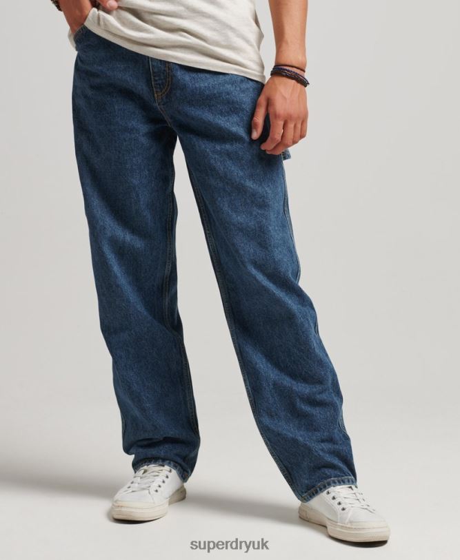 Organic Cotton Carpenter Jeans Men Dark Blue Clothing Superdry 66N8N1215