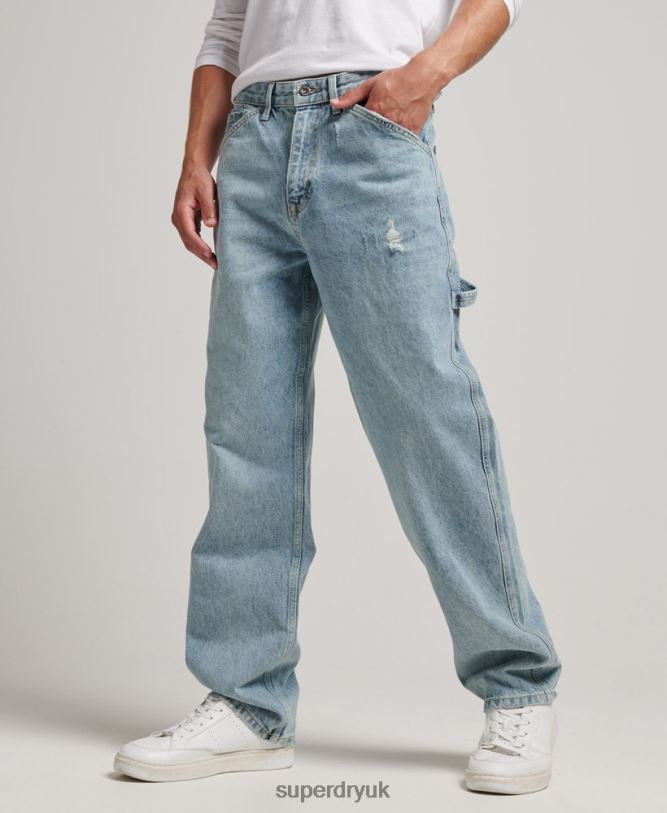 Organic Cotton Carpenter Jeans Men Light Blue Clothing Superdry 66N8N1211