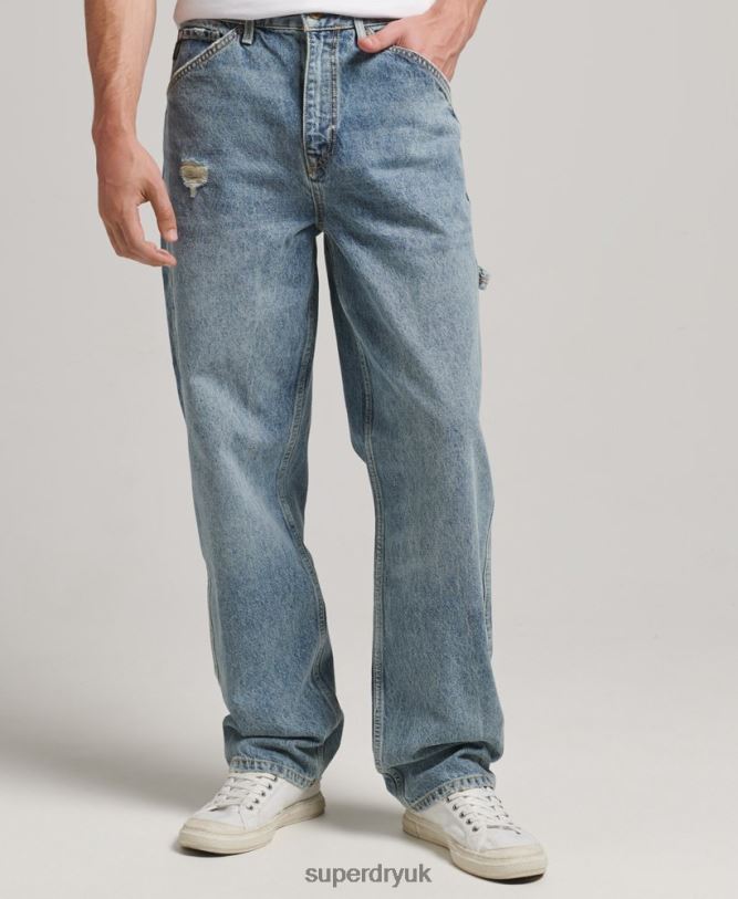 Organic Cotton Carpenter Jeans Men Light Blue Clothing Superdry 66N8N1226