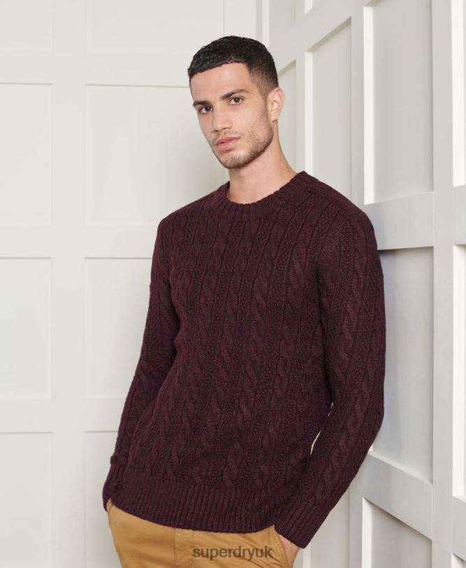 Jacob Crew Jumper Men Red Clothing Superdry 66N8N5347
