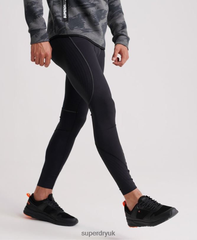 Performance Flock Compression Legging Men Black Clothing Superdry 66N8N1441