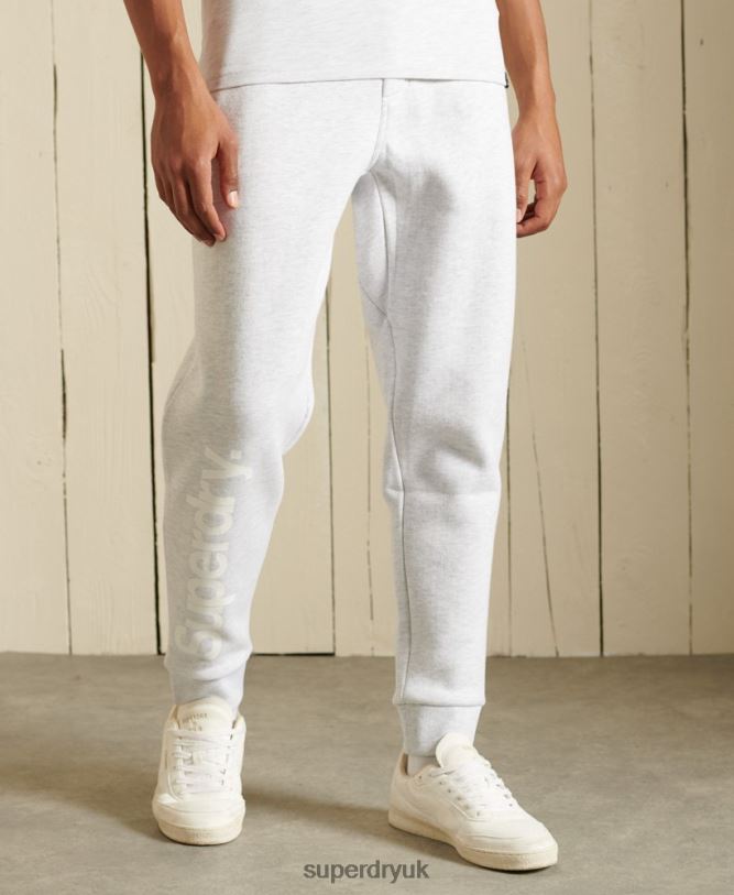 Core Logo Brushed Joggers Men Light Grey Clothing Superdry 66N8N6445