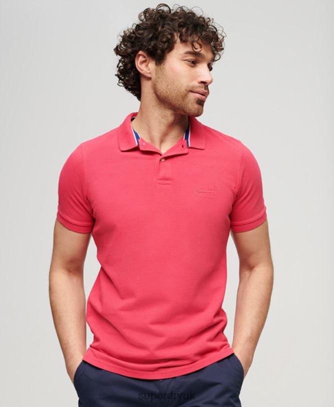 Destroyed Polo Shirt Men Pink Clothing Superdry 66N8N37