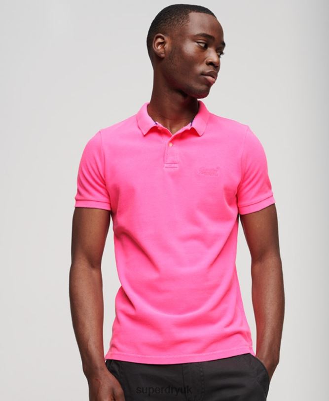 Destroyed Polo Shirt Men Pink Clothing Superdry 66N8N78