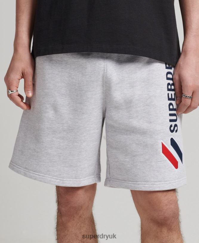 Code Applique Sweatshorts Men Grey Clothing Superdry 66N8N374