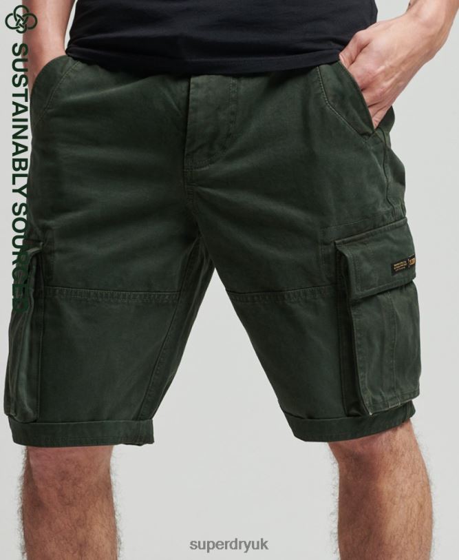 Organic Cotton Vintage Core Cargo Heavy Shorts Men Green Clothing Superdry 66N8N342