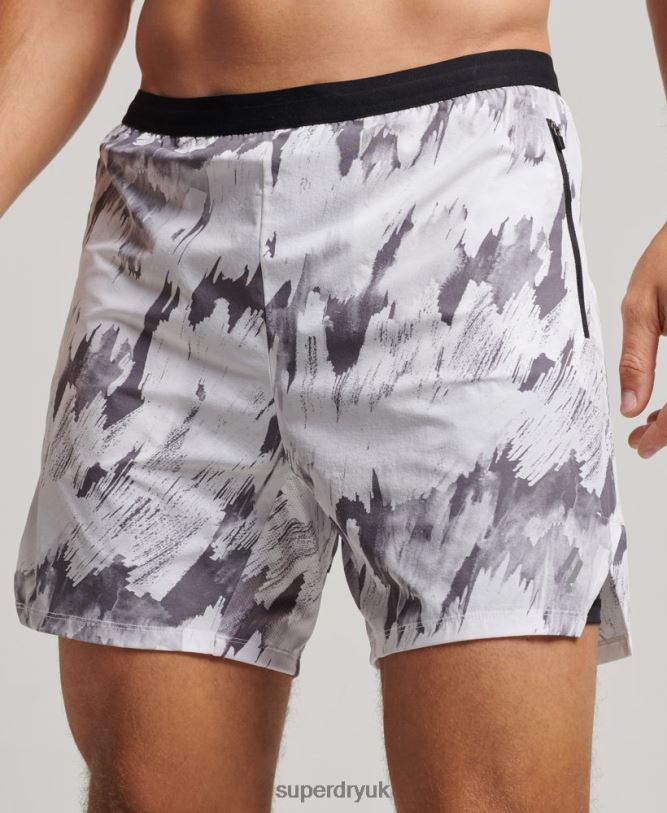 Run Premium Layered Shorts Men Grey Clothing Superdry 66N8N5384