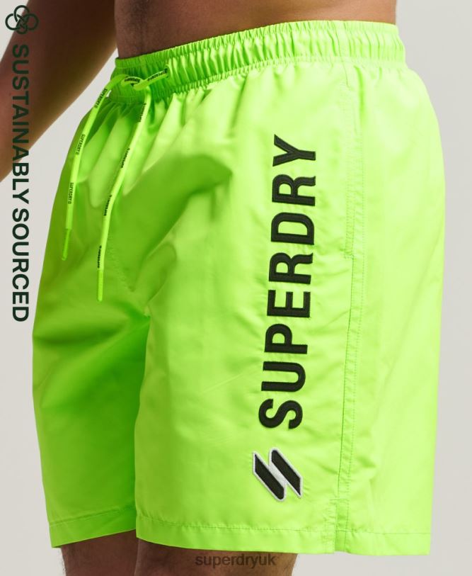 Applique 19 inch Recycled Swim Shorts Men Green Clothing Superdry 66N8N416