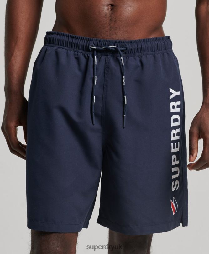 Applique 19 inch Recycled Swim Shorts Men Navy Clothing Superdry 66N8N409