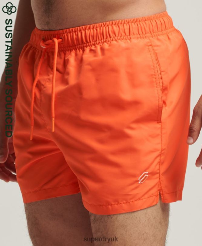 Code Essential 15 Inch Recycled Swim Shorts Men Orange Clothing Superdry 66N8N429