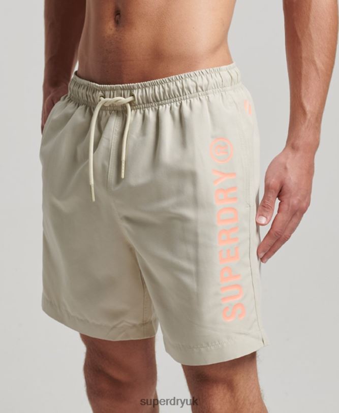 Core Sport 17 Inch Recycled Swim Shorts Men Beige Clothing Superdry 66N8N403
