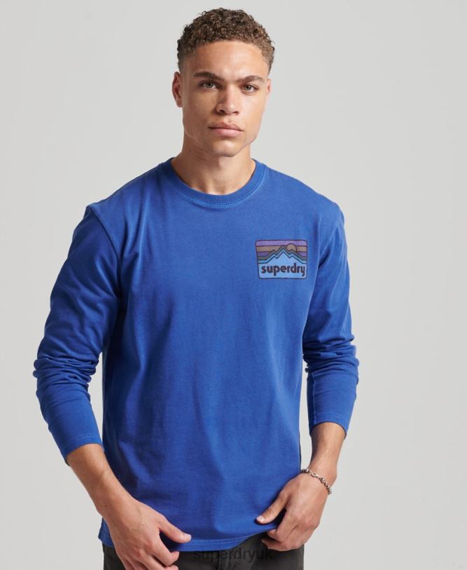 90s Terrain Long Sleeve Top Men Navy Clothing Superdry 66N8N6404